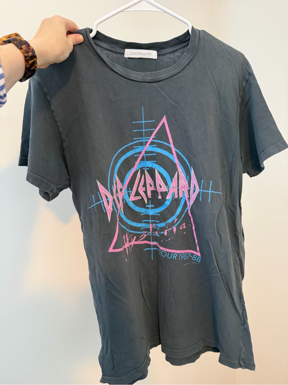 Daydreamer Charcoal Tee with Pink & Blue Graphic